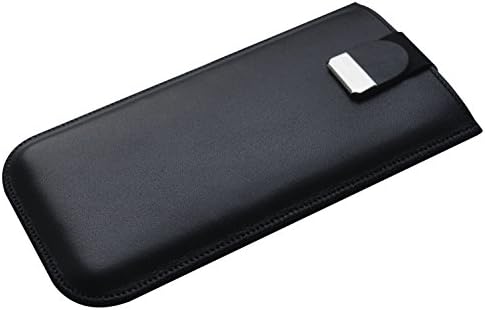 Unique Small Real Genuine Leather Cover. Pouch Fits Samsung Galaxy Note 7 Black Case Sleeve.