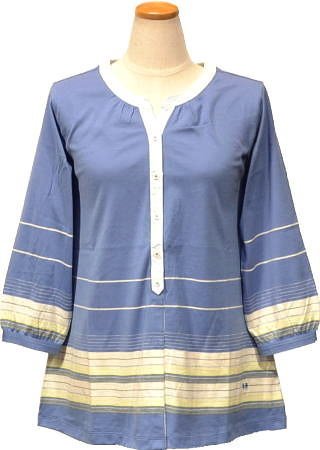 マックレガー チュニック丈七分袖カットソー（前開き） レディース 311814171 ブルー L