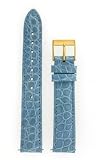 Watchband Genuine Crocodile 14mm Light Blue