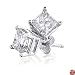 14K White Gold Princess Diamond 4-Prong Stud Earrings (1/4ctw, J-K, I2-I3)