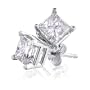 14K White Gold Princess Diamond 4-Prong Stud Earrings (1/3ctw, J-K, I2-I3)