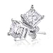 14K White Gold Princess Diamond 4-Prong Stud Earrings (1/4ctw, J-K, I2-I3)