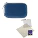GTMax Blue Zipper Pouch Case + Universal LCD Screen Protector for Samsung CL65 / DualView TL225 / DualView TL220 / TL320 / SL202 / SL620 / SL420 / SL102 / TL100 / SL201 / TL34HD / TL9 / NV24HD / NV20 / NV15 / i8 / L200 / L210 / L100 / L830 / S860