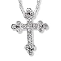 Diamond (.13 ctw) Cross Pendant in White Gold