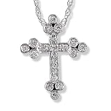 Diamond (.13 ctw) Cross Pendant in White Gold