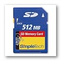 SIMPLETECH 512MB SECURE DIGITAL CARD - 512 MB - SECURE DIGITAL (SD) CARD (STI-SD-512)