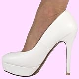 Produkt-Bild: High Heels Pumps Stiletto Plateau im Italy Design 13 cm weiss