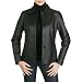 BGSD Womens Open Collar Leather Jacket in Black or Mahogany