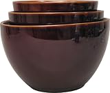 Sango Nova Brown Mixing Bowls, Set of 3