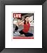 Actress Eva Longoria in One-legged Pigeon Yoga Pose, January 21, 2005 Framed Art Poster Print by Andrew Southam, 17x19