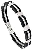 8" Surgical Steel & Rubber Bracelet 3/8" (9 mm) wide.