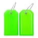 BlueCosto Luggage Tags Suitcase Labels w/ Privacy Cover Steel Loops - Set of 2