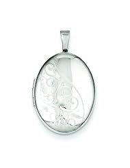 Genuine .925 Sterling Silver Swirls 19mm Oval Locket 2.6 Grams. 100% Satisfaction Guaranteed.