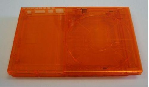 Clear Orange Ghost Case for Ps2 Slim