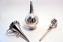 Round Handmade Sterling Silver Bottle w/Amethyst Accent