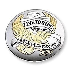 Harley-Davidson&reg; Chrome "Live to Ride" Logo Collection Fuel Cap Medallion. 99020-86T