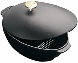 Staub 2 Quart Mussel Pot with Stainless Steel Knob, Black Matte