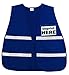 MCR Safety ICV203 Incident Command Polyester/Cotton Safety Vest with 1-Inch White Reflective Stripe, Blue