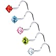 20 Gauge Stainless Steel Diamond CZ Nose Ring Pack