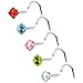 18 Gauge Stainless Steel Diamond Shape CZ Nose Ring Pack