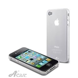 Acase(TM) Superleggera ice cube fit case for iPhone 4 with 2 Screen Protector (Clear) [Fits AT&T iPhone]