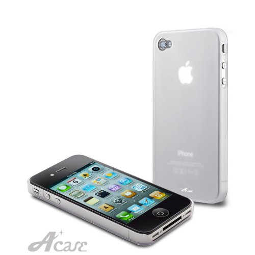 Acase(TM) Superleggera ice cube fit case for iPhone 4 with Screen Protector (Clear)