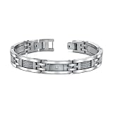 Mens Stainless Steel Bracelet With Twisted Cable Highlight