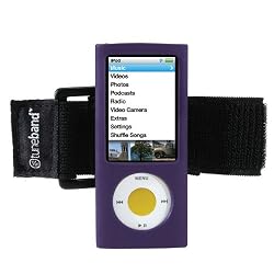 Tuneband, Grantwood Technology's Armband, Silicone Skin, and Screen Protector for iPod Nano 5th Generation (8GB/16GB/Camera), Purple