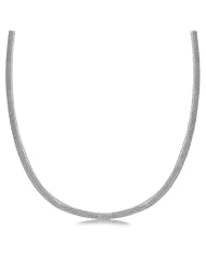 Sterling Silver Mesh Design Necklace with Rhodium Plating