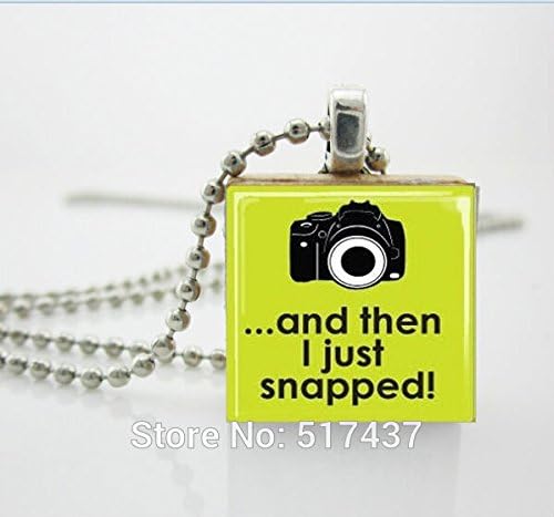 Pretty Lee Funny Jewelry For Photographers And Then I Just Snapped Camera Scrabble Tile Pendant With Ball Chain Necklace Included
