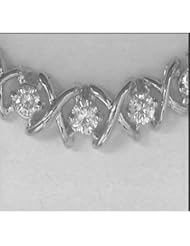14K White Gold Diamond XO Necklace
