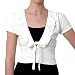 A. Byer Junior's Cap Sleeve Ruffle Tie Front Cardigan