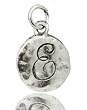 Silver Over Pewter Vintage Look Monogram Initial Charm - E