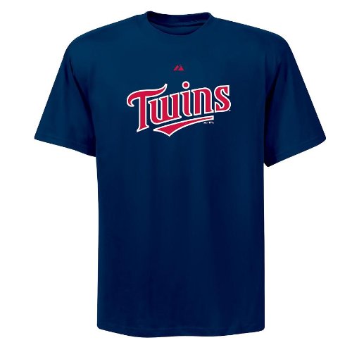 MLB Minnesota Twins Adult Short Sleeve Basic Tee (Athletic Navy, Large)