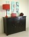 Kudos Contemporary Darkwood Sideboard with Three Cupboards and a Drawer