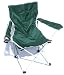 Green camping chair with cup holder