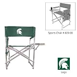 Michigan State Spartans NCAA Sports Chair (Hunter Green) (Embroidered Logo)