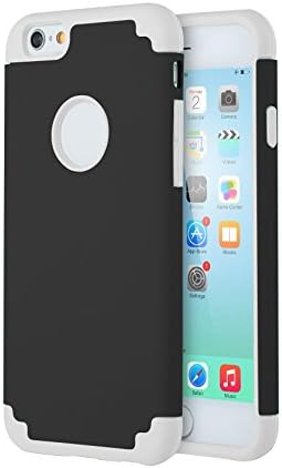 iPhone 6s Case, HotSeeS Thin Silicon Case Cover for iPhone 6 &amp; 6s, Dual Layer Protection, 4.7 inch (Black)