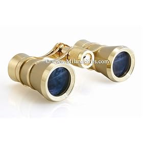 Milana Optics - Opera Glasses - Aria - Titanium Finish with Golden Rings