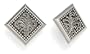 Sterling Silver Granulated Square Clip Earrings by Lois Hill