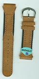 Genuine TIMEX Mens Black Nylon and Brown Leather Strap, wide end-piece 20mm, width 18mm, length 7in