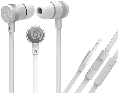 iSens beevo IS1 Tangle Free In-ear Wired Earphone Earbud Stereo Bass Workout Headphone with Inline Microphone(No Volume Control) for Mp3 Players, Android/iOS Smartphones, Laptops, Tablets.(White)
