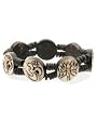 Handmade Om + Lotus Stretchy Bone Bracelet