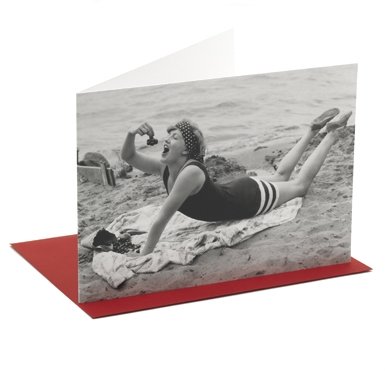 Beach Picnic'' Single Greetings Card