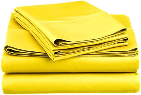 Spirit Linen Super Bright Collection Microfiber Sheet Set, Queen, Yellow