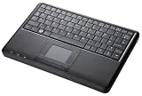 Perixx PERIBOARD-510H PLUS, Wired Keyboard with Touchpad & USB Port - USB - Super Mini 9.05"x6.30"x0.90" Dimension - Built-in 2 x USB2.0 Hubs - Silent X Type Scissor Keys - US English Layout