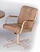 Set of 2 Dining Chairs with Casters Light Brown Microfiber
