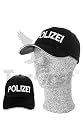 Baseball Cap schwarz mit Stick "POLIZEI" in wei&szlig;