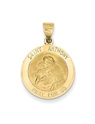14k Yellow Gold Saint Anthony Medal Pendant