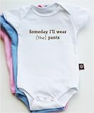 Someday I'll wear (the) pants short sleeve baby bodysuit / onesie - white, pink or baby blue